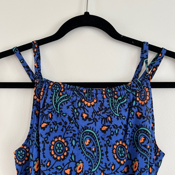 J. Crew Factory Blue Paisley Cotton Sundress Scoop Neck with Belt Size XS - Picture 10 of 14
